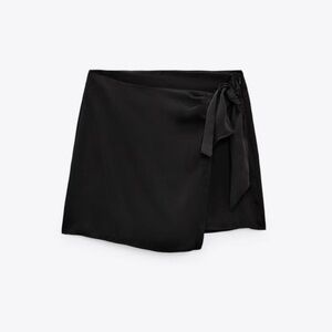 Black Satin Mini Skirt | Zara